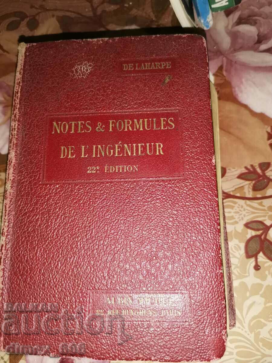 Notes Et Formules De L Ingenieur- 3 Tomes En 3 Volumes (1927