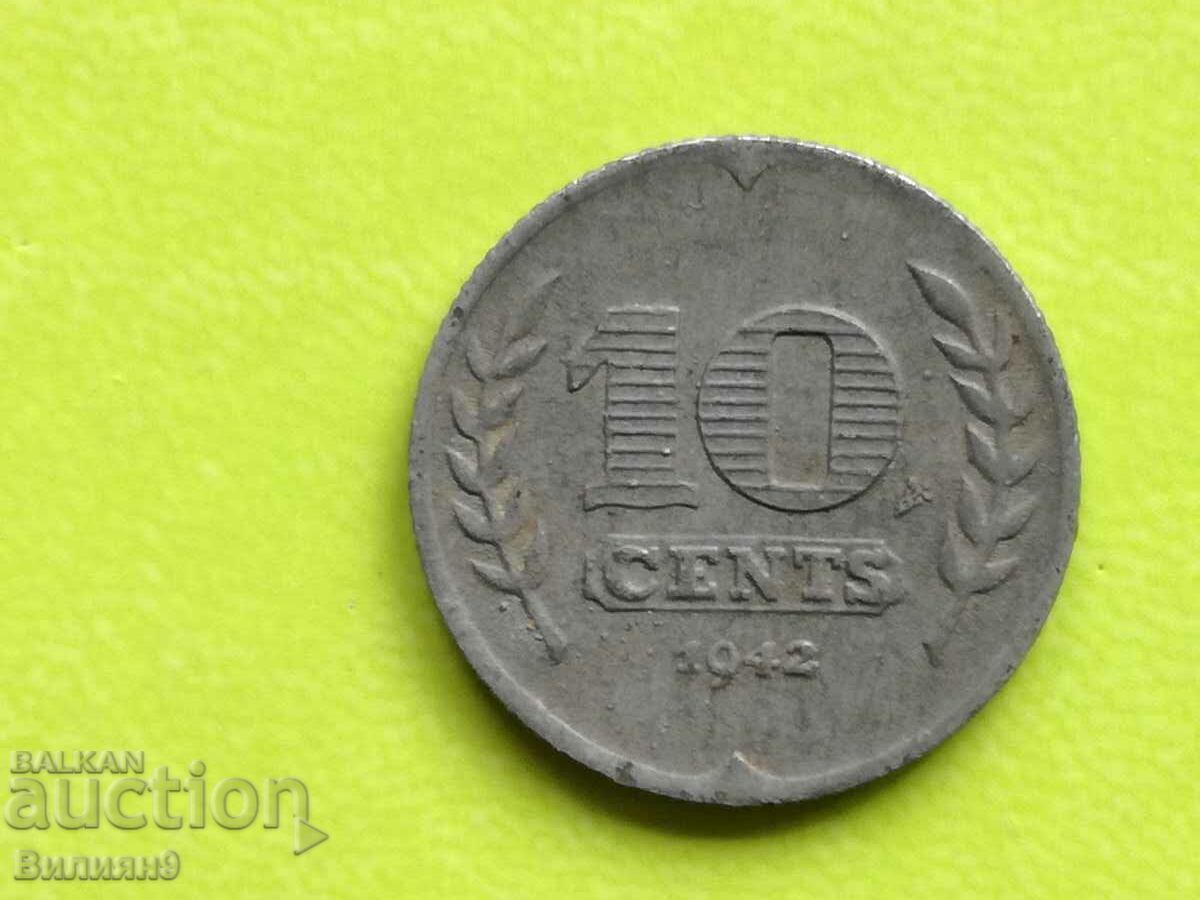 10 σεντς 1942 Ολλανδία Γερμανική κατοχή
