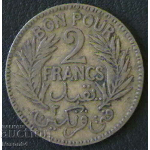 2 franci 1921, Tunisia