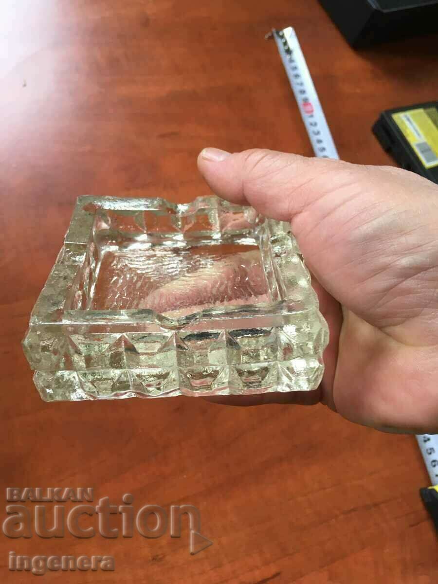 THICK GLASS ASHTRAY EMBOSSED FROM THE 70'S with price 12.00 BGN | € 6.14