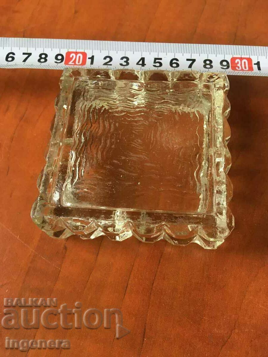 THICK GLASS ASHTRAY EMBOSSED FROM THE 70'S - 5