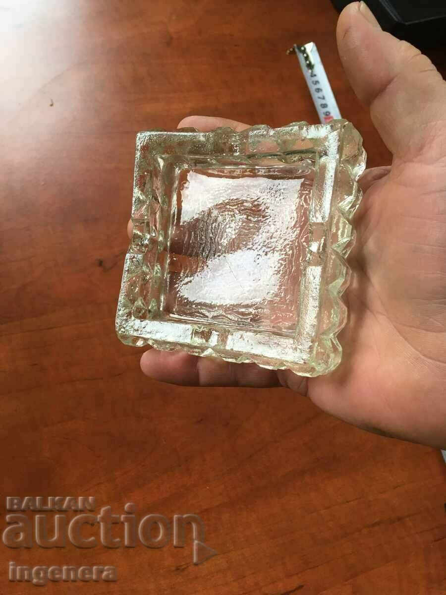 THICK GLASS ASHTRAY EMBOSSED FROM THE 70'S - 6