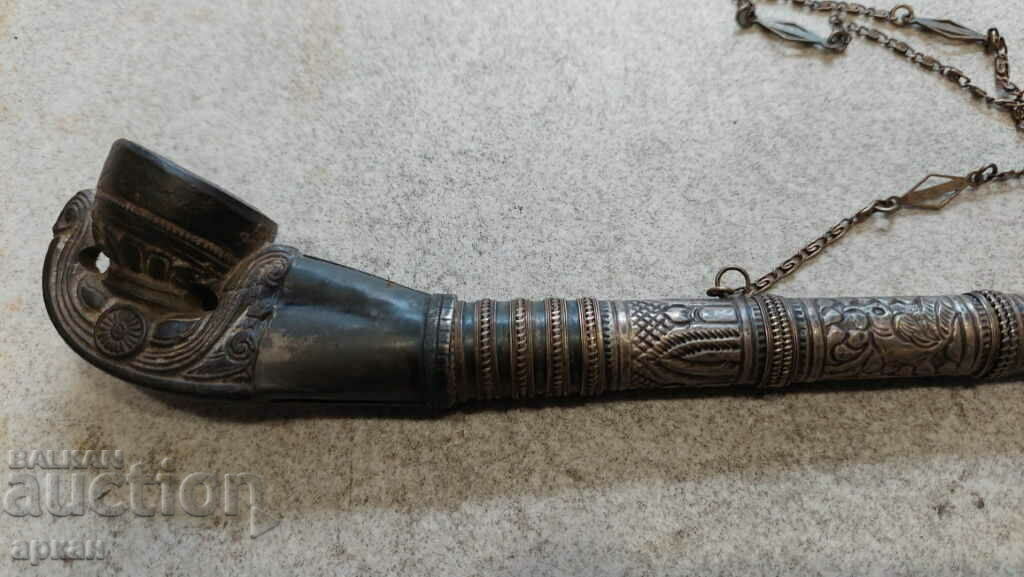 Οθωμανική Αυτοκρατορία - ασημένιο τσιγάρο, ναργιλέ για όπιο XIX αιώνα με τιμή € 500.00 | 977.92 BGN