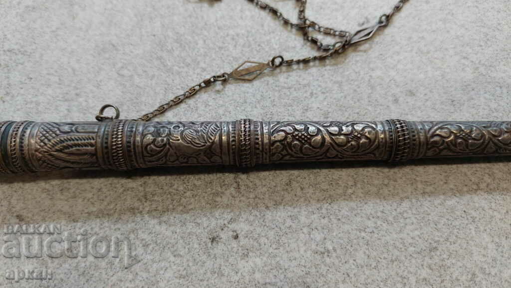 Ottoman Empire - silver cigarette, hookah for opium XIX century - 6