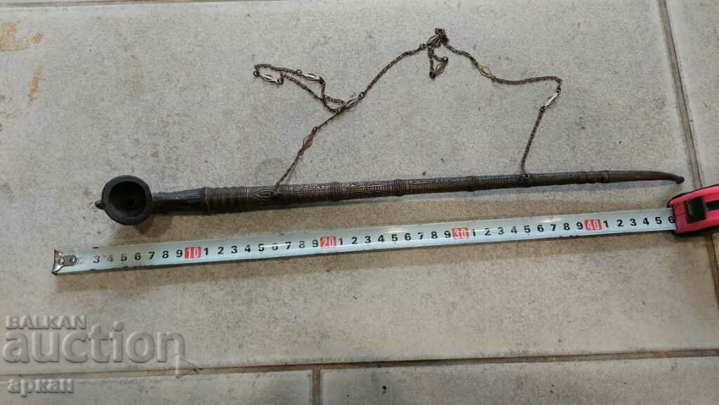 Οθωμανική Αυτοκρατορία - ασημένιο τσιγάρο, ναργιλέ για όπιο XIX αιώνα - 7