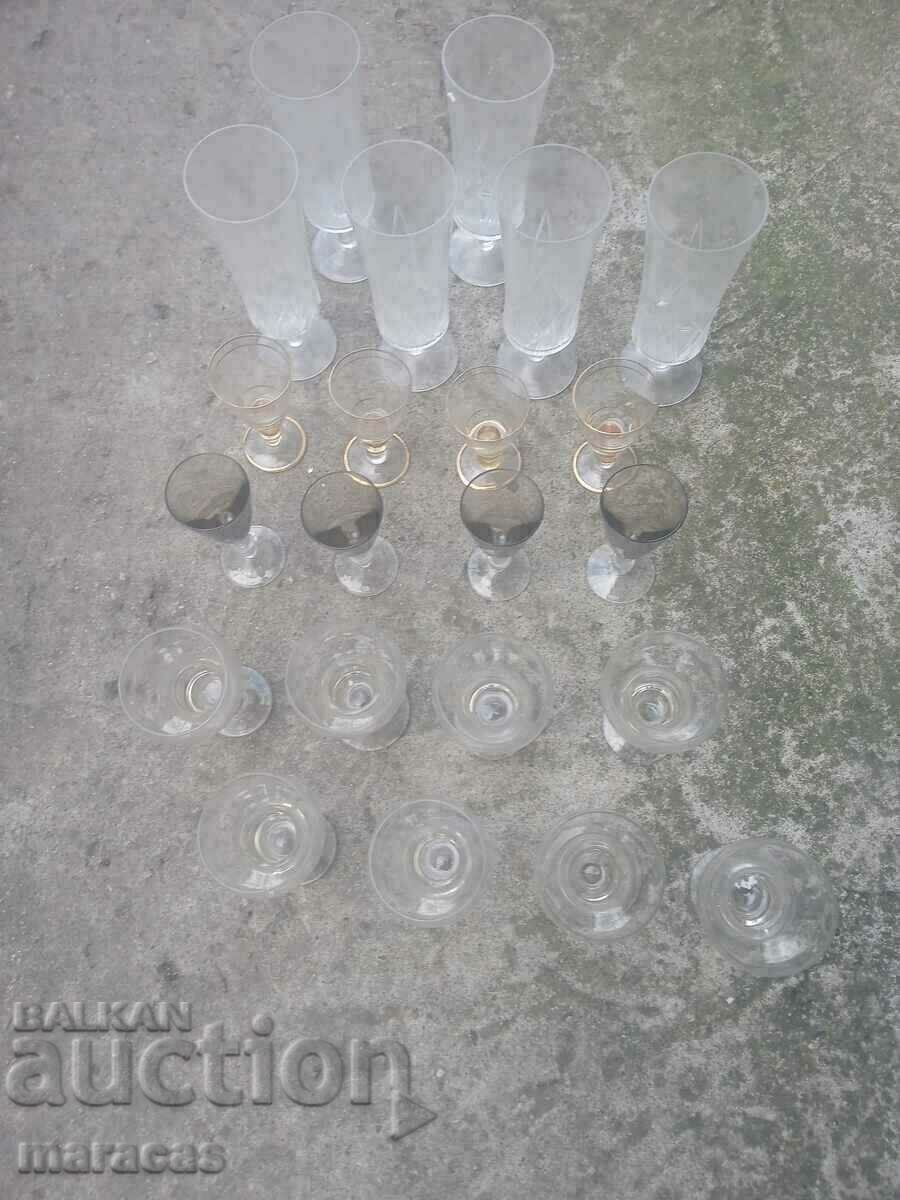 Old crystal glasses. Old crystal glasses.