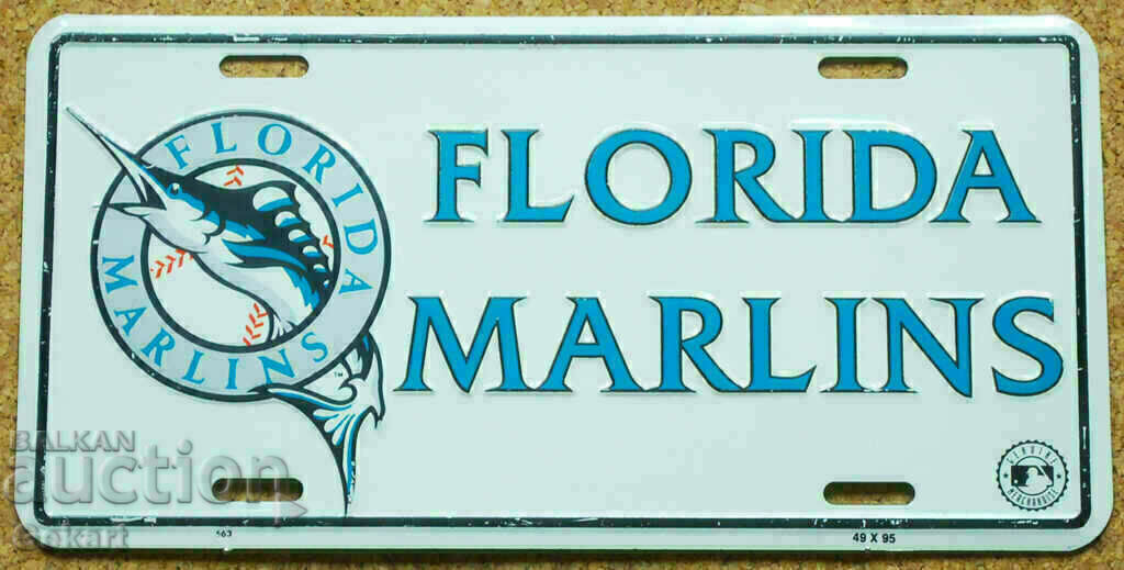 Metal Sign FLORIDA MARLINS USA Baseball