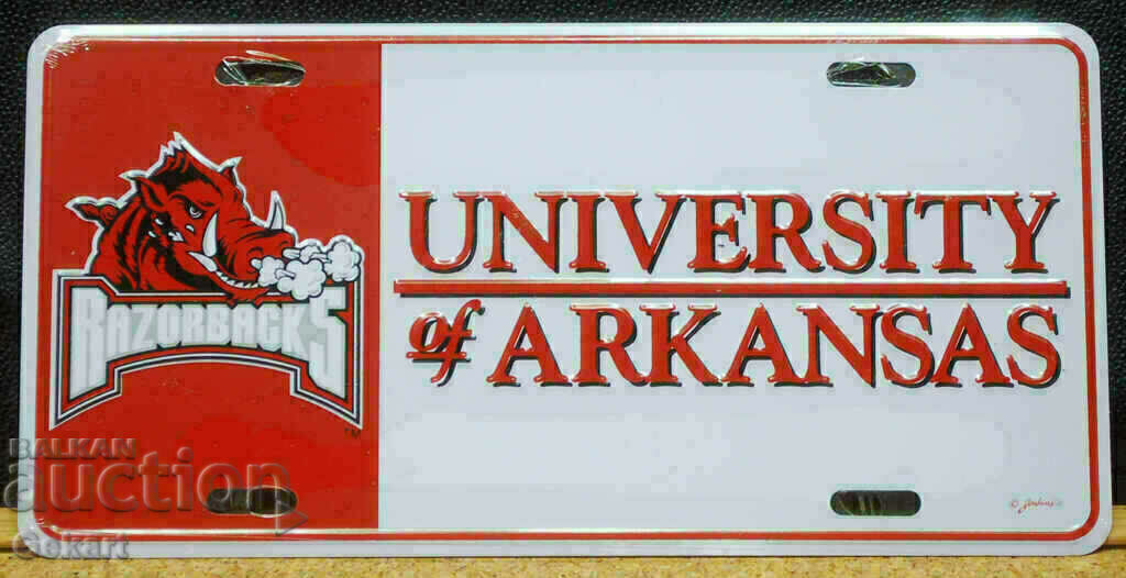 Metal Sign UNIVERSITY of ARKANSAS USA
