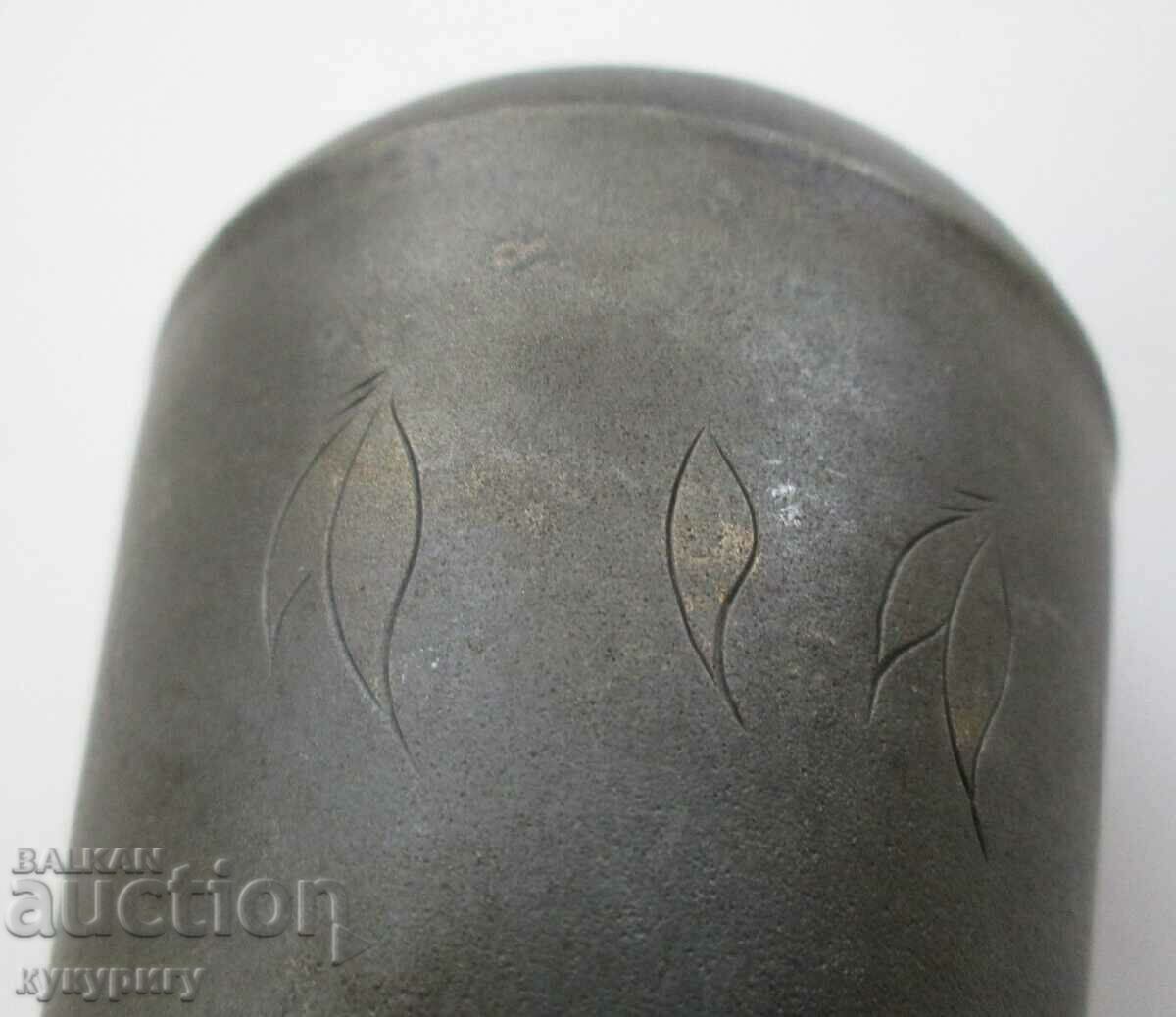 Veche rusă elegantă URSS Sots vază vază din cositor - 5 Veche rusă elegantă URSS Sots vază vază din cositor - 5