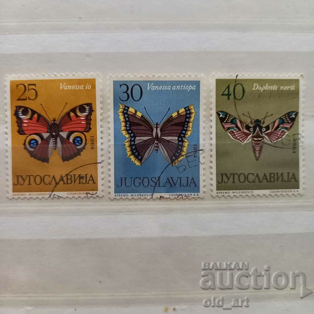 Postage stamps - Yugoslavia, Butterflies, 1964