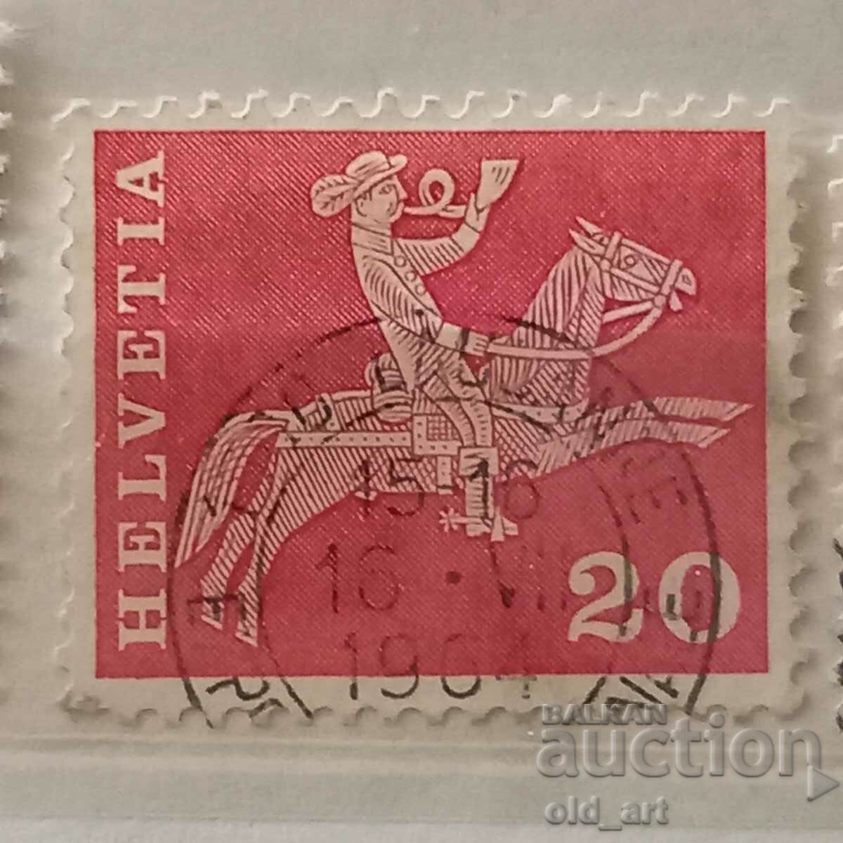 Пощенска марка - Швейцария, Пощальон, 1963