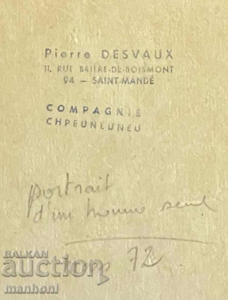 Delivery of 1579 Pierre Desvaux face watercolor signed 1972 P. 32/26 cm Delivery of 1579 Pierre Desvaux face watercolor signed 1972 P. 32/26 cm