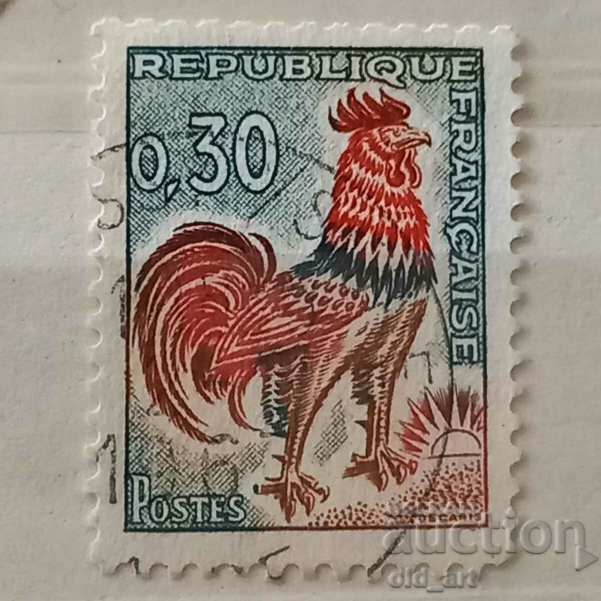 timbru poștal - Franța, cocoș galic