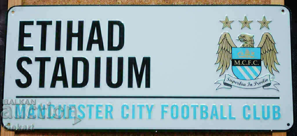 FOOTBALL Metal Sign MANCHESTER CITY F.C. Ηνωμένο Βασίλειο