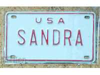 Μεταλλική επιγραφή USA SANDRA