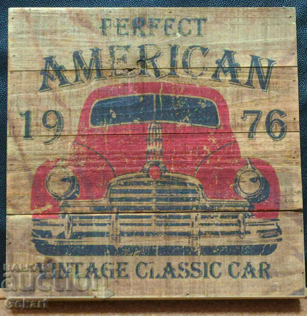 Дървена Табела Perfect AMERICAN 1976