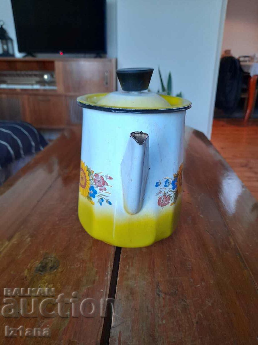 Old enamel teapot with price 40.00 BGN | € 20.45 Old enamel teapot with price 40.00 BGN | € 20.45