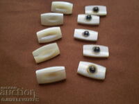 Art Deco 10 mother-of-pearl buttons for dress shirt