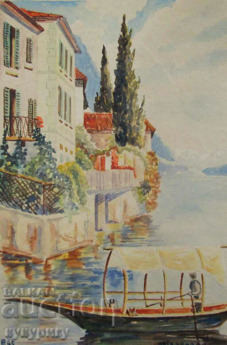 Old painting watercolor drawing landscape signed and dated with price 100.00 BGN | € 51.13 Old painting watercolor drawing landscape signed and dated with price 100.00 BGN | € 51.13