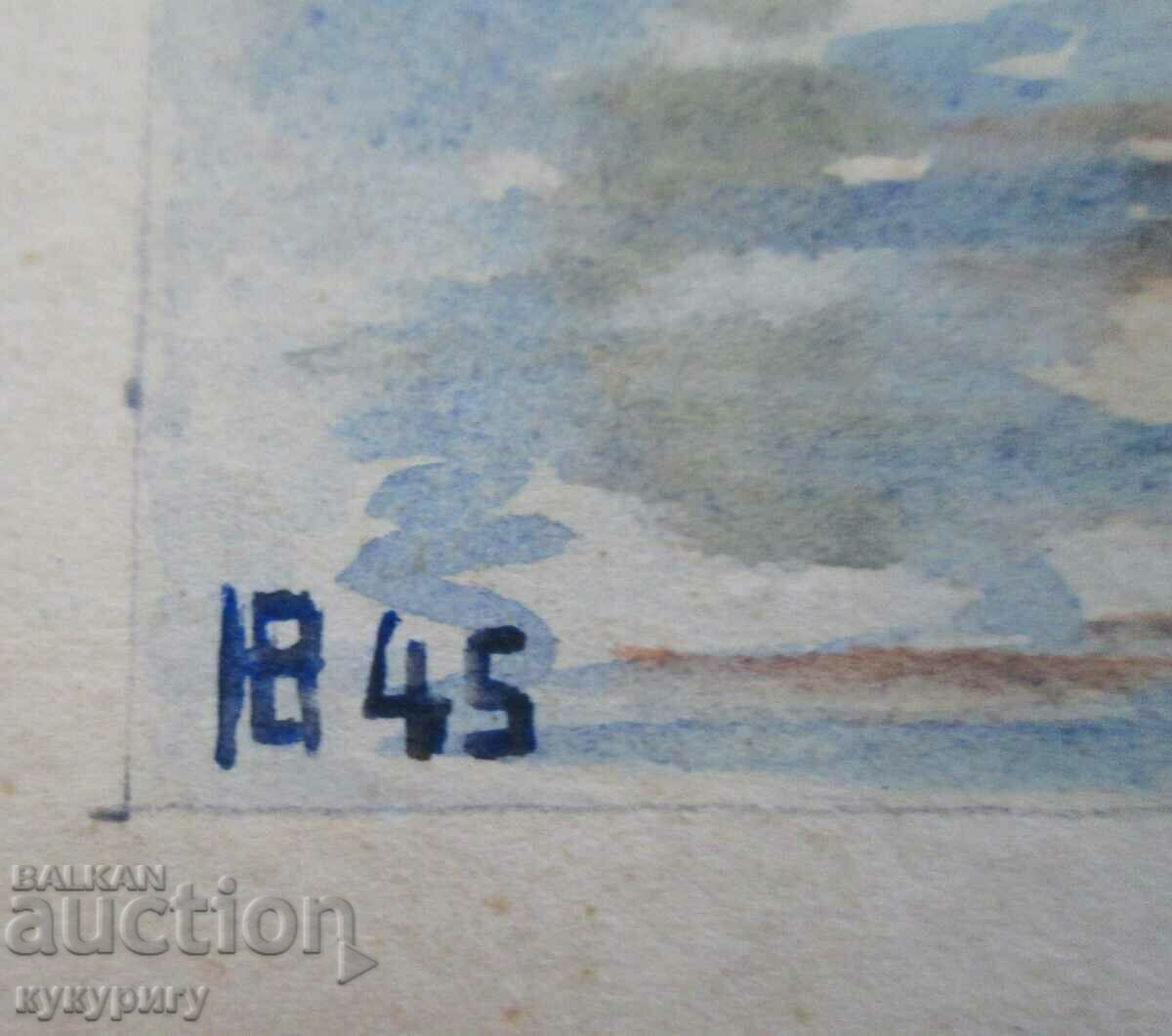 Delivery of Old painting watercolor drawing landscape signed and dated Delivery of Old painting watercolor drawing landscape signed and dated