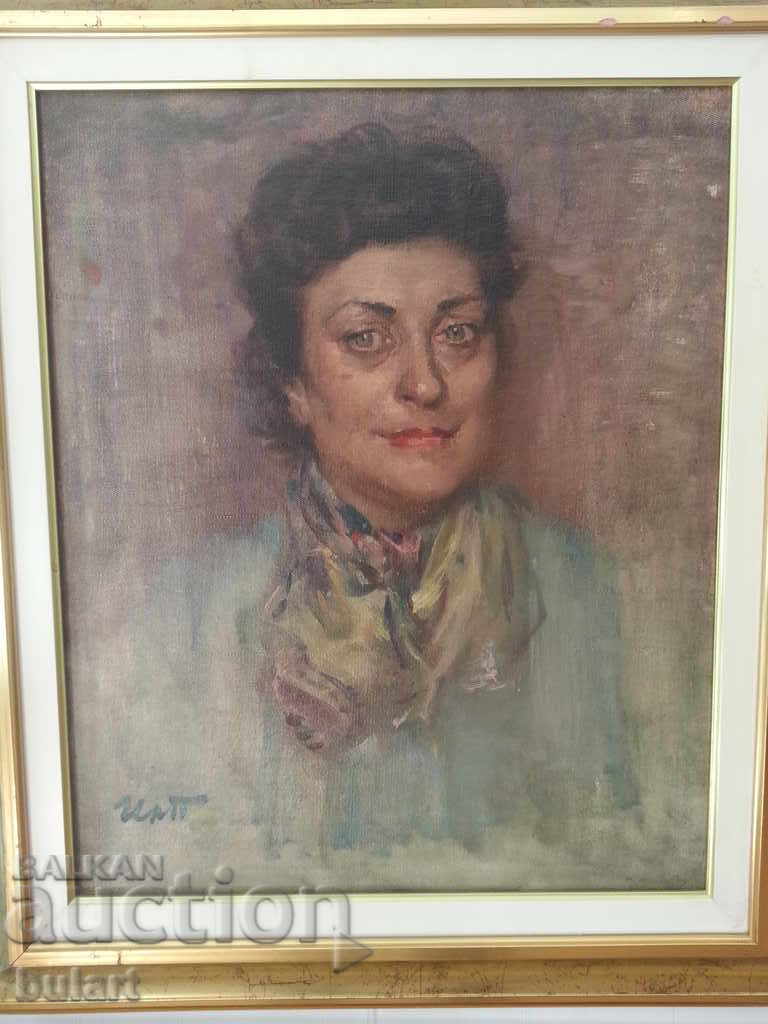 Картина "Дамски портрет" Илия Петров.Подписана.Идентификация