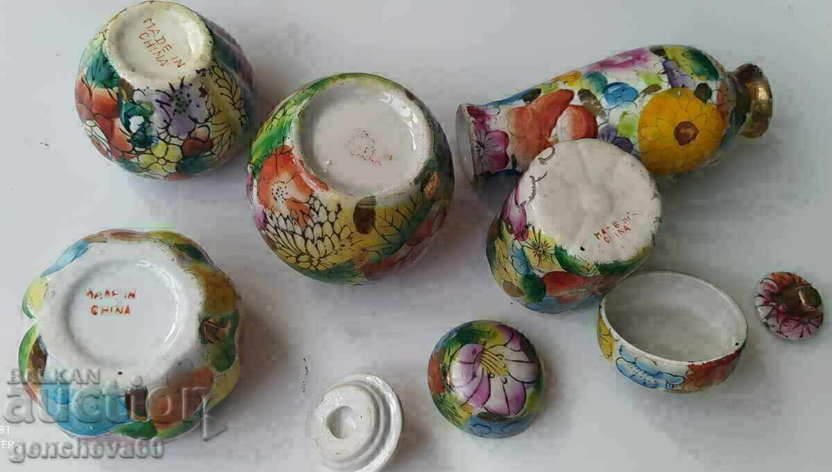 Vintage painted, colorful porcelain jars and vase with price € 23.00 | 44.98 BGN