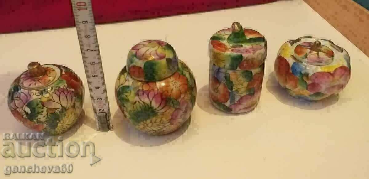 Vintage painted, colorful porcelain jars and vase - 6
