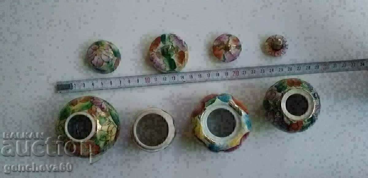 Vintage painted, colorful porcelain jars and vase - 7