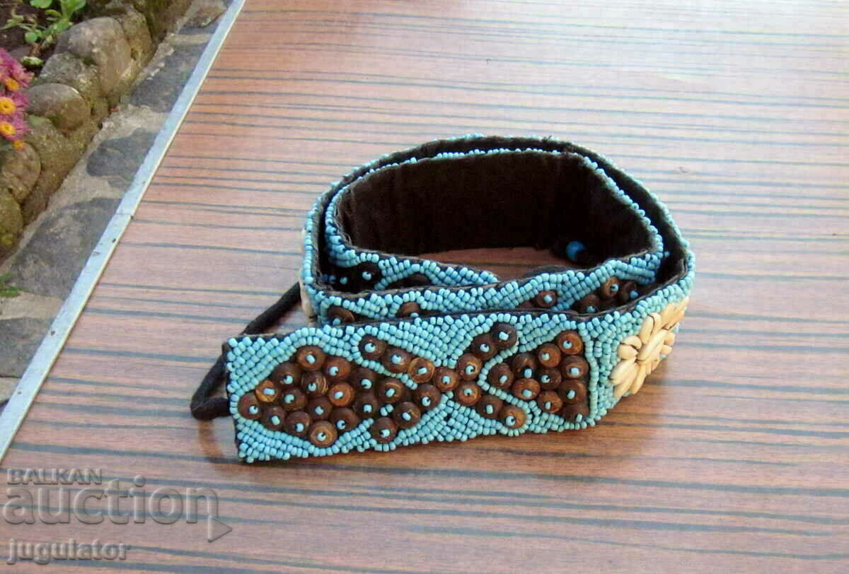 folk bead belt embroidered with glass beads with price 60.00 BGN | € 30.68 folk bead belt embroidered with glass beads with price 60.00 BGN | € 30.68