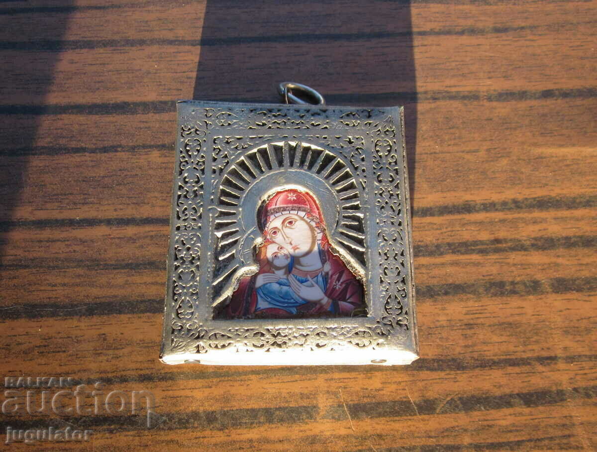 Delivery of Mother of God Virgin Mary antique home small icon with hardware Delivery of Mother of God Virgin Mary antique home small icon with hardware