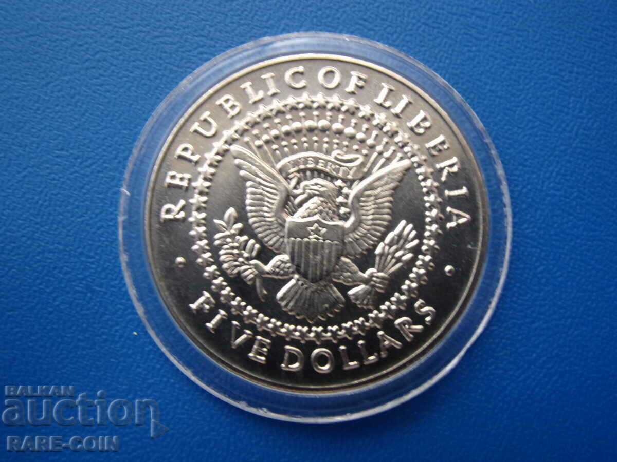 RS(50)   Либерия 5 Долара 2001 UNC  Rare с цена € 7.67 | 15.00 лв.