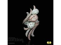 Γυναικείο δαχτυλίδι με ροζ ζιργκόν και λευκό τοπάζι