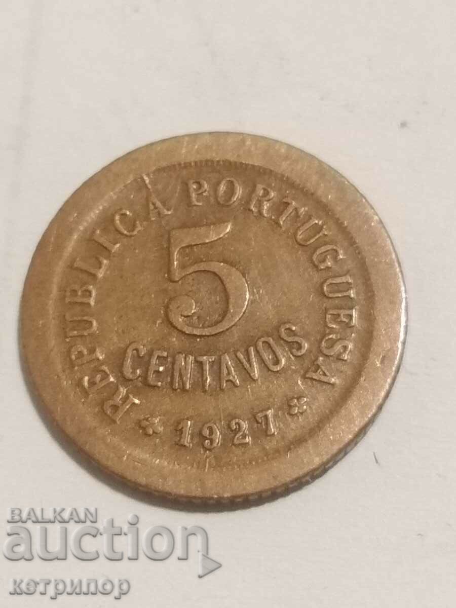 5 centavo Portugalia 1927