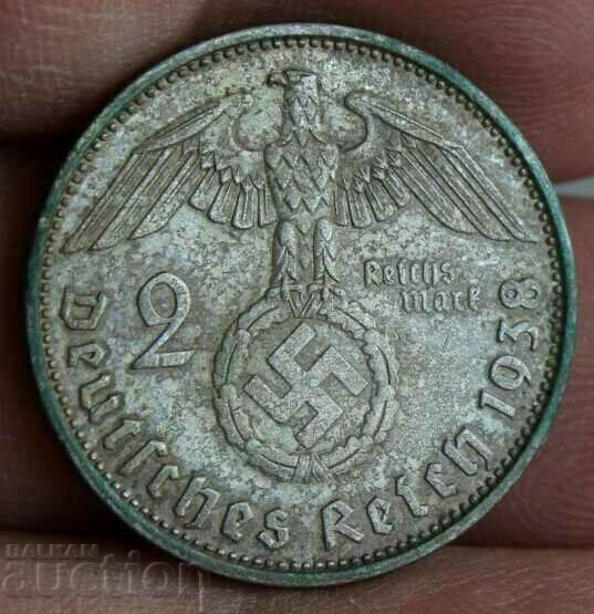 1938 2 TIMBRIE REICHSMARK GERMANIA