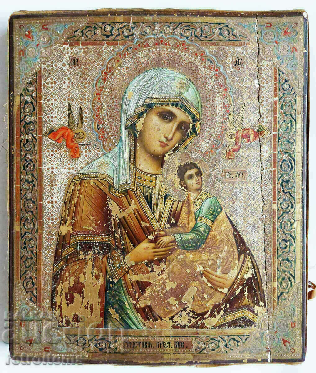 19ος αιώνας! Ρωσική εικόνα της Παναγίας της Παθιασμένης Θεοτόκου