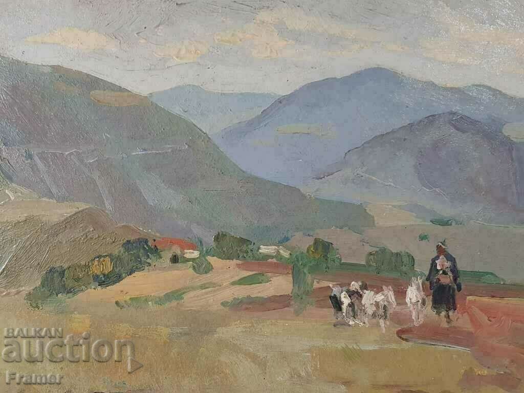 Atanas Mihov Landscape with a shepherd from the village of Bov, 1940s - 5