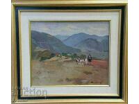 Atanas Mihov Peisaj cu un cioban din satul Bov, anii 1940