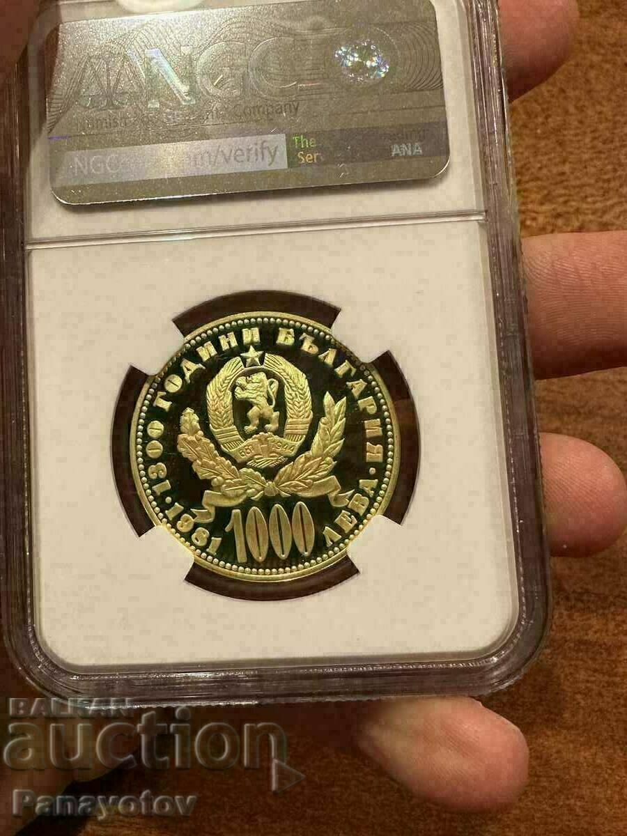 MOTHER WITH CHILD UNIQUE YELLOW BGN 1000 1981 NGC PCGS - 6