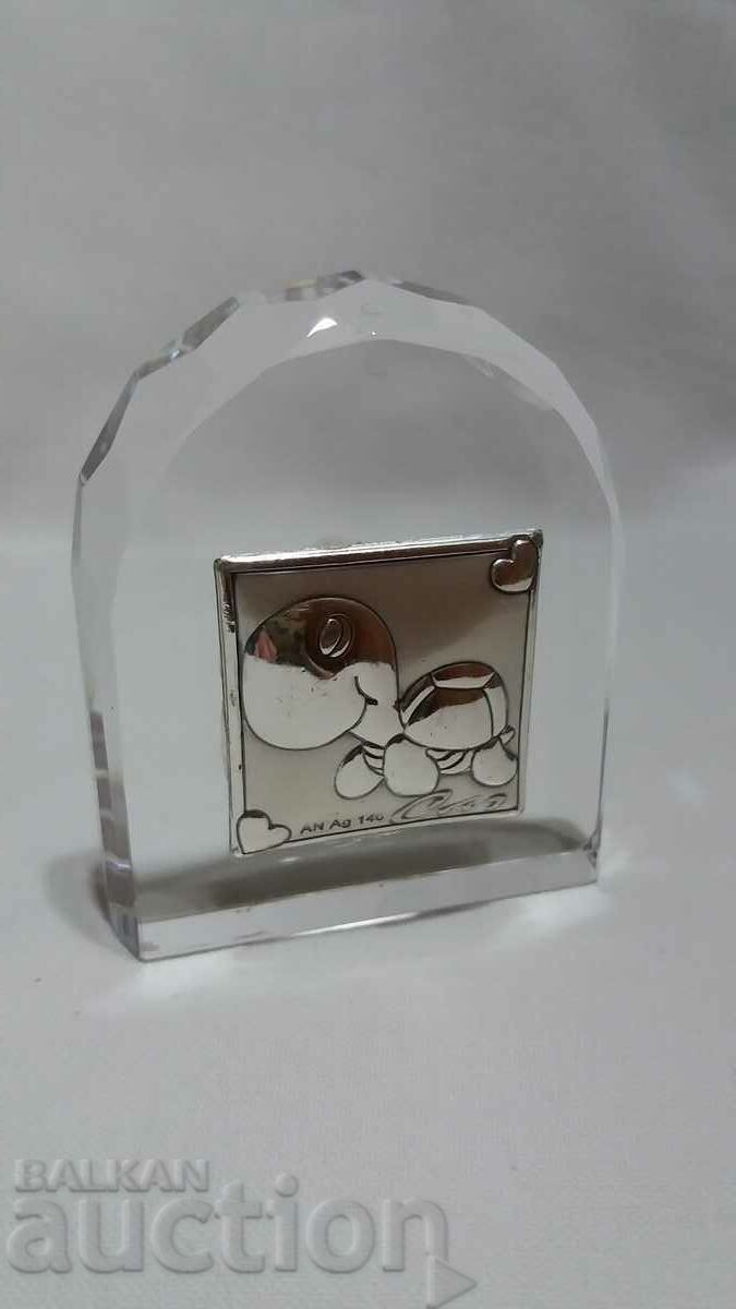 Decor de cristal argintiu