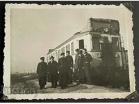 2828 Kingdom of Bulgaria train locomotive BDZ station Sofia 1940.
