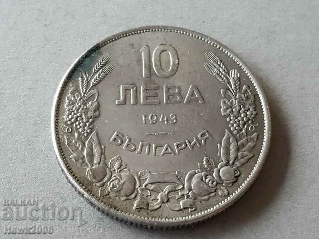 10 BGN 1943 Regatul Bulgariei Țarul Boris III #3
