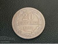 20 σεντς 1888 Πριγκιπάτο της Βουλγαρίας καλό νόμισμα #1