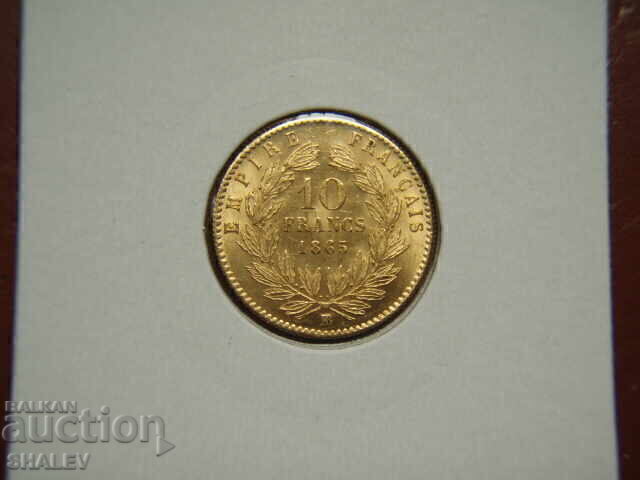 Livrarea 10 franci 1865 BB Franța (10 franci Franța) - AU (aur)