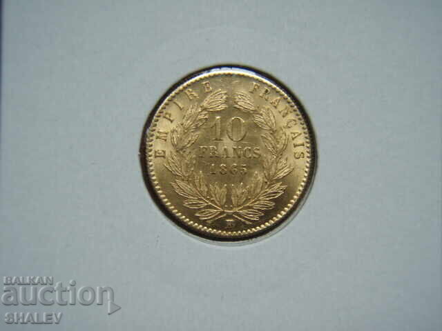 10 Francs 1865 BB France (10 Francs France) - AU (gold)