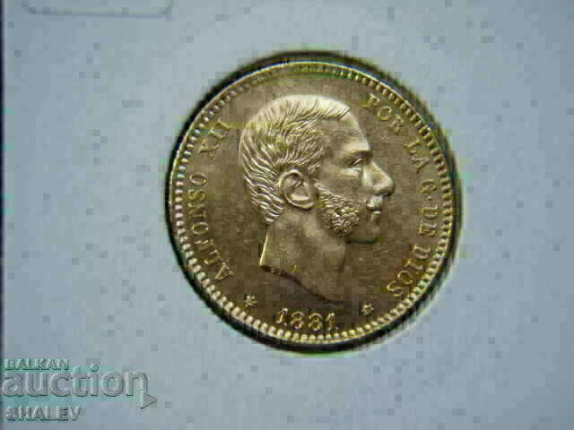 25 Pesetas 1881 Spain (18*81) (Испания) - AU (злато) - 7 25 Pesetas 1881 Spain (18*81) (Испания) - AU (злато) - 7