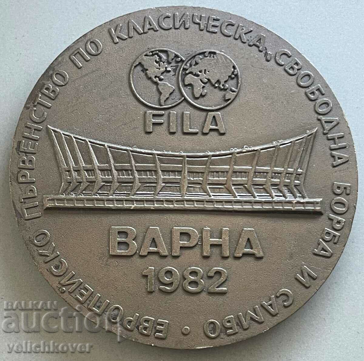 33501 Bulgaria plaque European wrestling championship Varna 1992 with price 25.00 BGN | € 12.78 33501 Bulgaria plaque European wrestling championship Varna 1992 with price 25.00 BGN | € 12.78