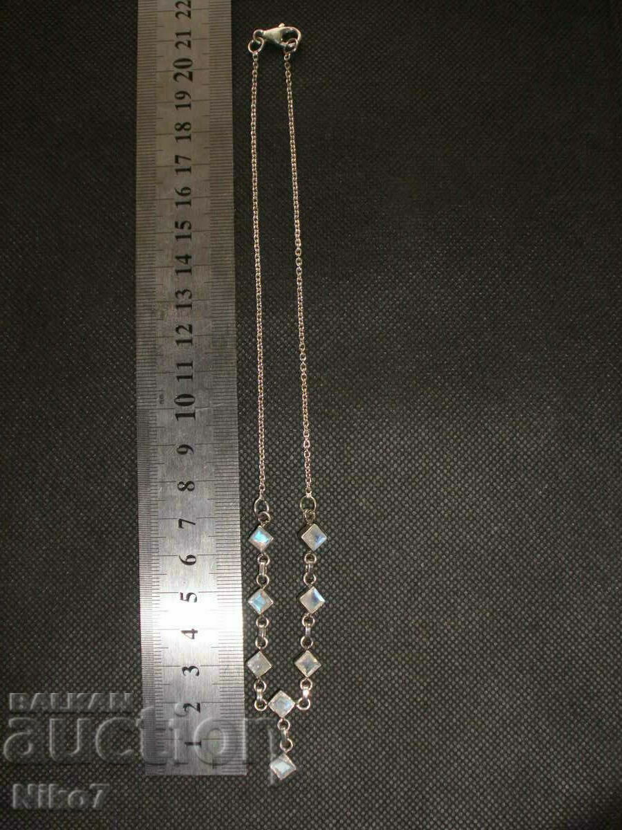 Silver women's necklace, necklace + moonstone. - 7 Silver women's necklace, necklace + moonstone. - 7