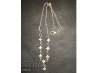 Silver women's necklace, necklace + moonstone.