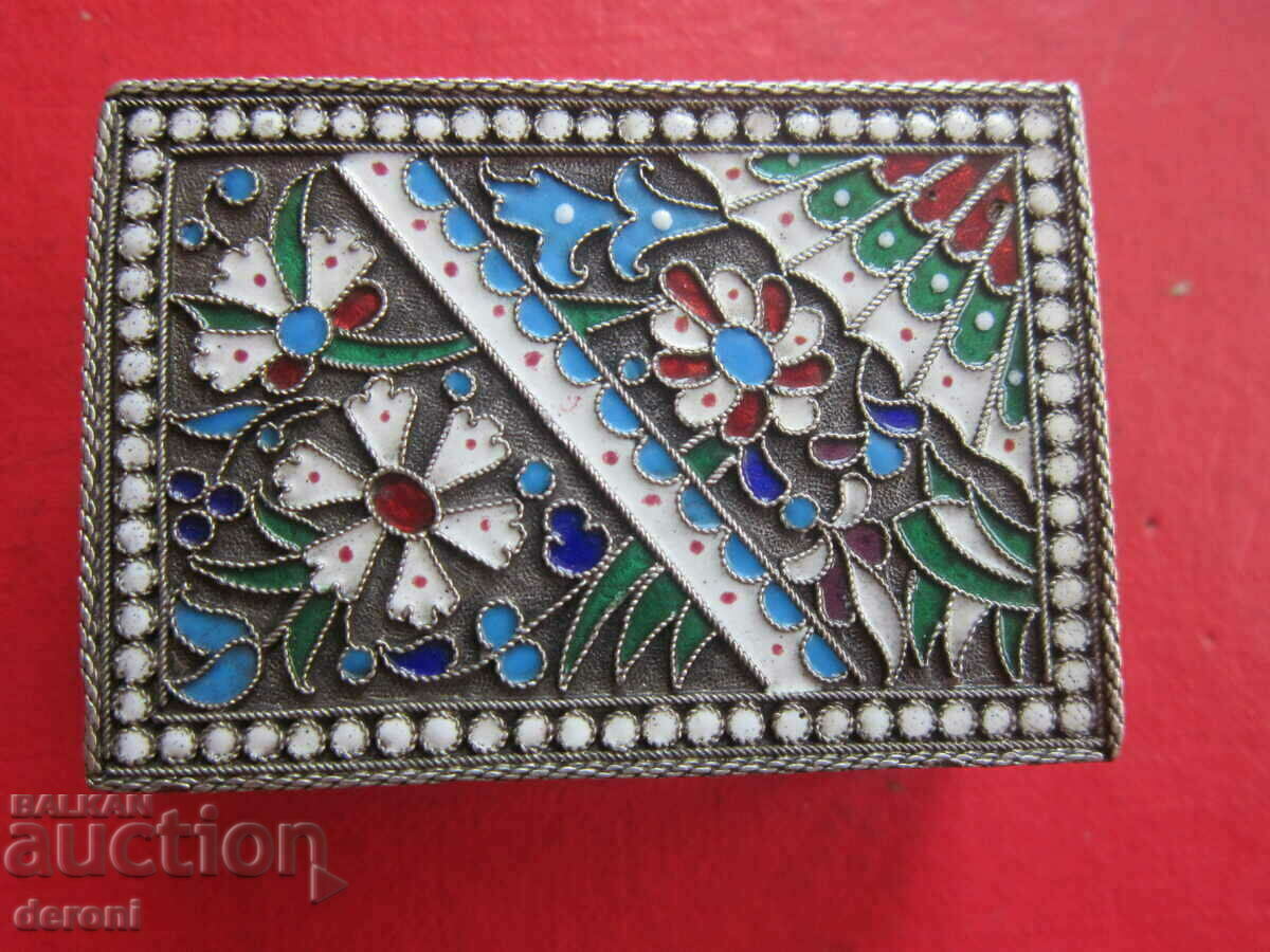Tsarist Russia Silver matchbox with enamel silver 84 with price 2200.00 BGN | € 1124.84 Tsarist Russia Silver matchbox with enamel silver 84 with price 2200.00 BGN | € 1124.84