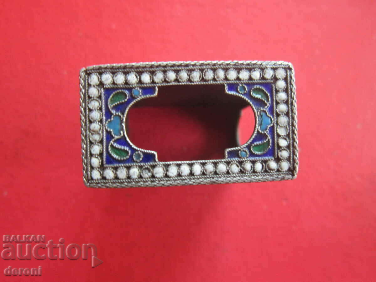 Tsarist Russia Silver matchbox with enamel silver 84 - 5 Tsarist Russia Silver matchbox with enamel silver 84 - 5